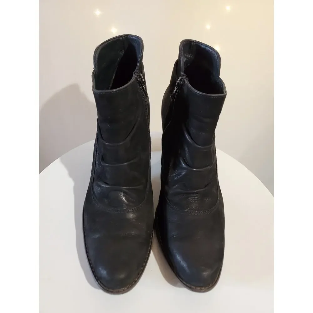 Paul Green Munchen Women's 7.5 Jano Nubuck Black Suede Leather Ankle Booties